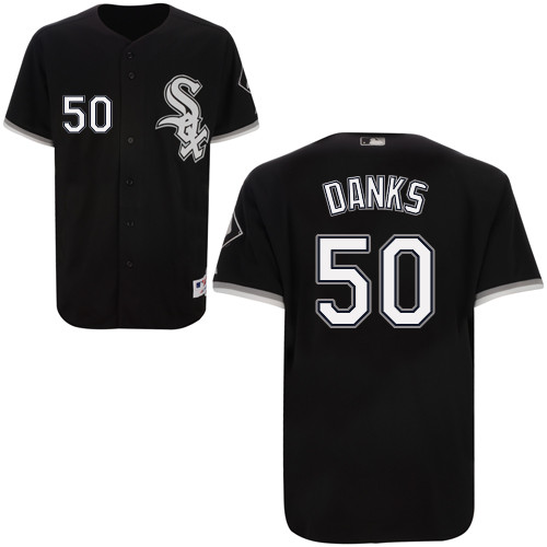 John Danks #50 mlb Jersey-Chicago White Sox Women's Authentic Alternate Home Black Cool Base Baseball Jersey
